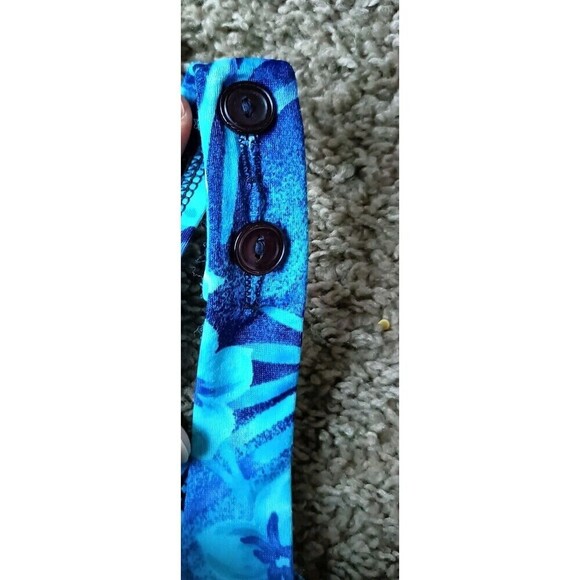 Vintage Le Cove One Piece Swimsuit Womens Size 10 Blue Floral  Pin Up Retro - Picture 8 of 9